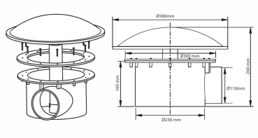 Preview: Bodenablauf mit Kammer 110 mm