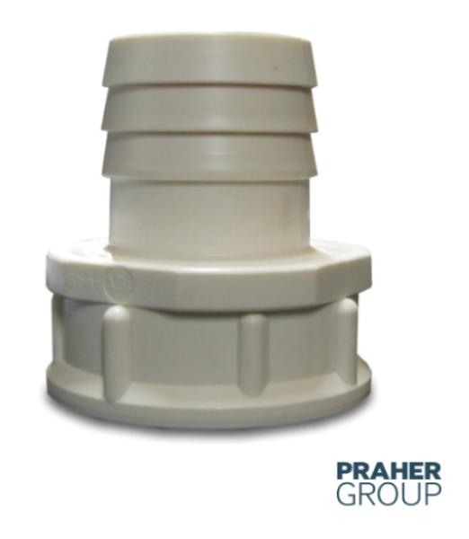 Praher Schlauchtülle mit Innengewinde, 1 1/2 Zoll x 38 mm, Innengewinde x Schlauchtülle