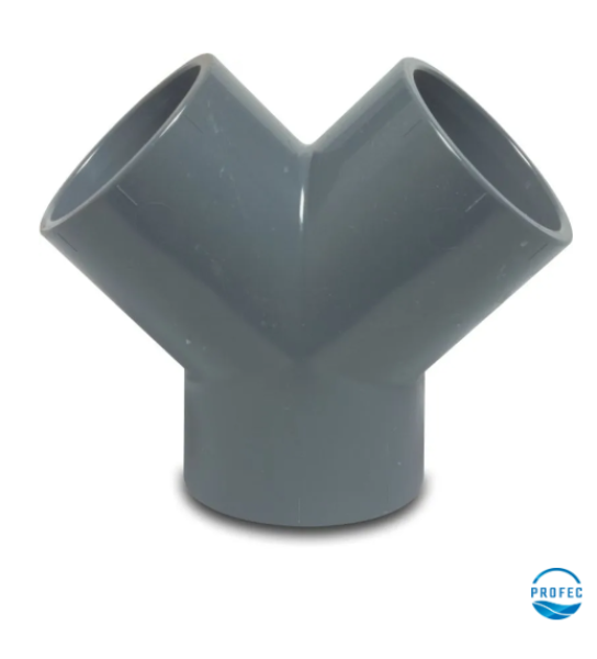 Profec Y-Stück PVC-U 50 mm Klebemuffe 10bar Grau