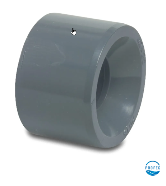 Reduzierstück PVC-U 16 mm x 12 mm Klebestutzen x Klebemuffe 16bar Grau