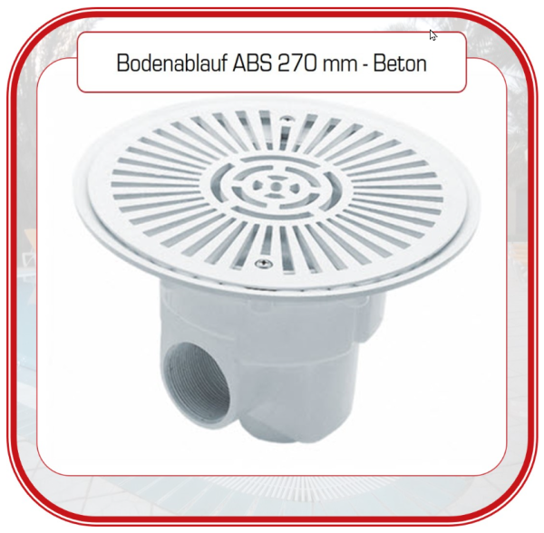 Bodenablauf ABS 270 mm für Beton
