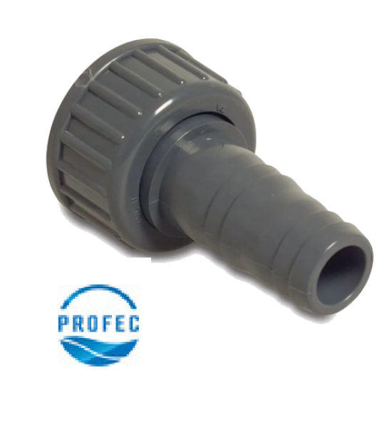 Schlauchtülle 2/3 aus PVC-U mit Überwurfmutter (IG x Tülle) 10 bar