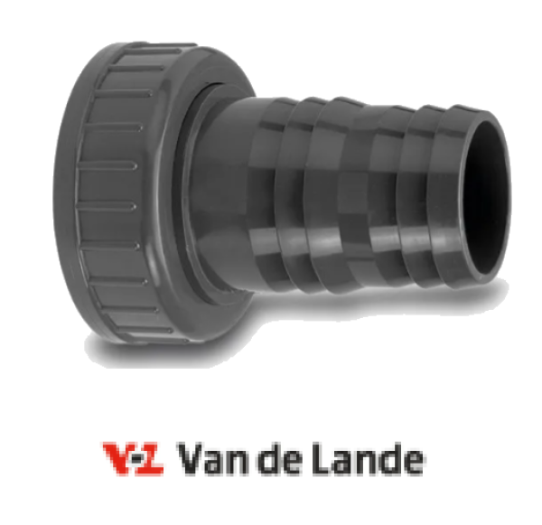 Schlauchtülle 2/3 aus PVC-U Innengewinde x Tülle Grau