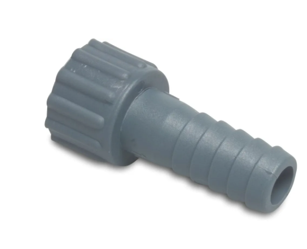 Schlauchtülle PP mit Überwurmutter (Innengewinde) x Schlauchtülle 10 bar Grau