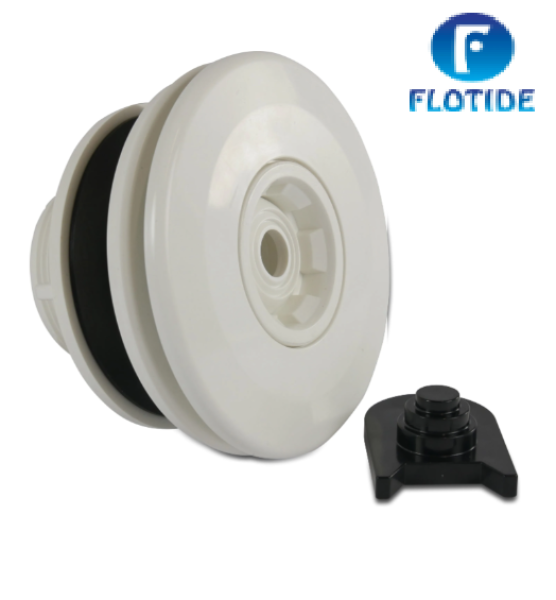 Einlaufdüse verstellbar ABS Klebemuffe x Außengewinde Weiß 14 mm Düse für Linienbecken mit Messing Gewinde M5