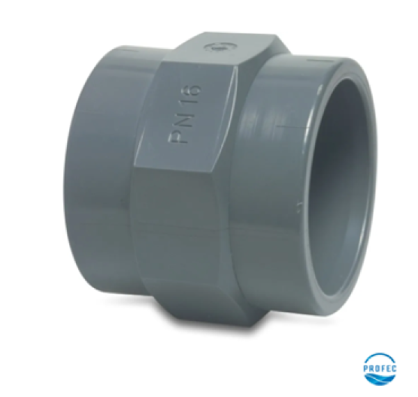 Gewindemuffe PVC-U 16 mm x 3/8" Klebemuffe x Innengewinde 10bar Grau