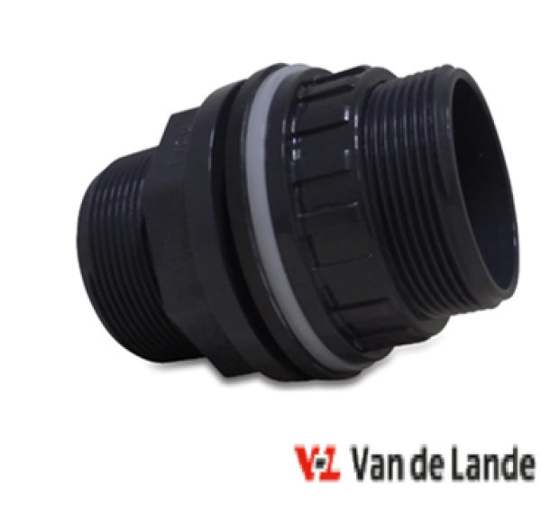 VDL Durchführung PVC-U Klebemuffe x AG x AG 10 bar Grau