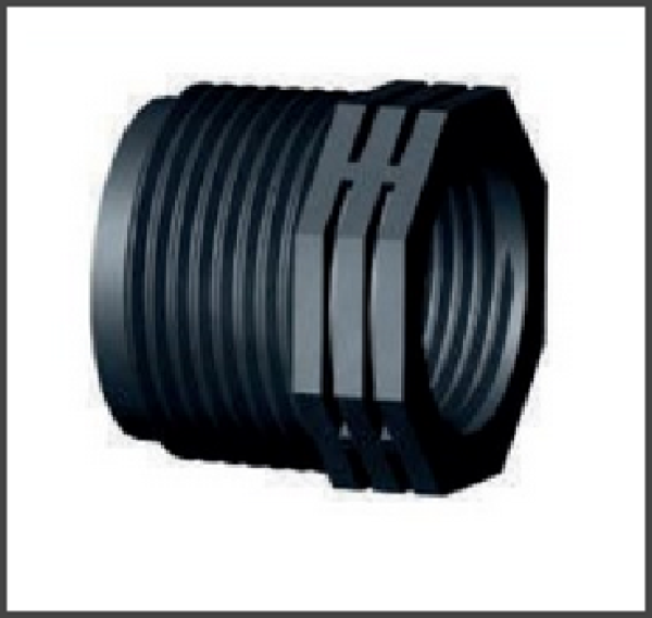 Reduzierung-Fitting Außengewinde x Innengewinde PP-Material Schwarz