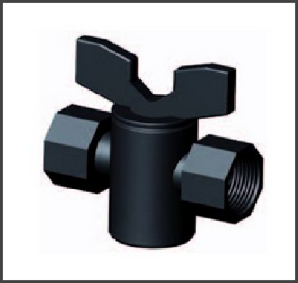 Hahn aus PP-Material mit 2 x Innengewinde