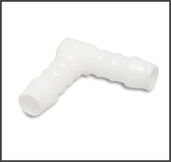 Winkel 90 Grad aus Nylon 2x Schlauchtülle 16 bar Weiß
