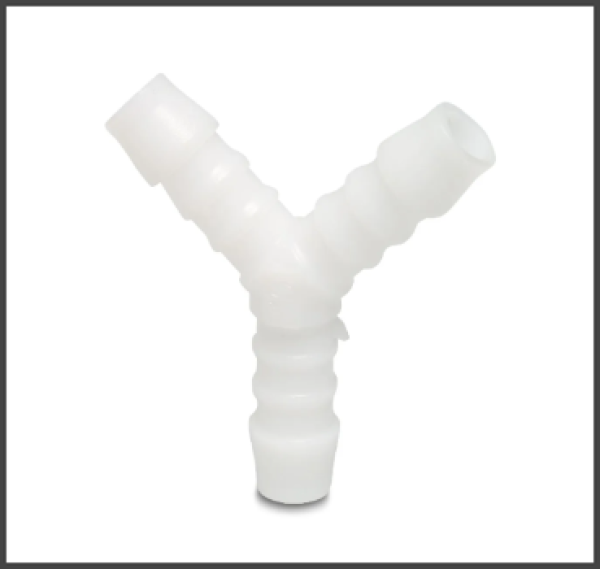 Y-Schlauchverbinder aus Nylon mit 3x Schlauchtülle 16 bar Weiß