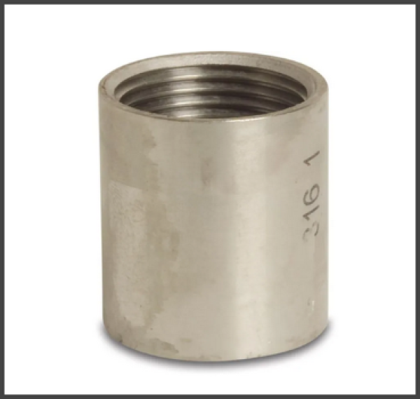 Muffe aus Edelstahl 316 mit 2x Gewindeanschluss 16 bar (Profec)