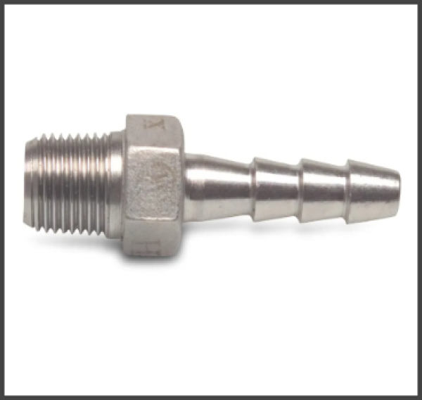 Schlauchtülle aus Edelstahl 316 mit Außengewinde x Schlauchtülle 50 bar (Profec)