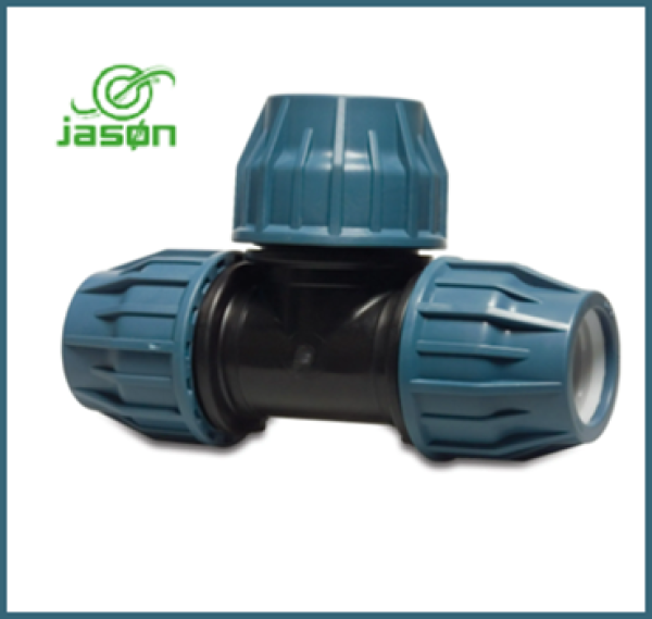 JASON T-Stück 90° PP Klemmverbindung 16 bar Schwarz/Blau