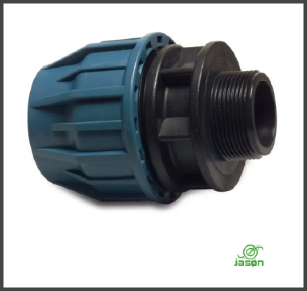 JASON Kupplung PP-Material Klemm x AG 16 bar Schwarz/Blau