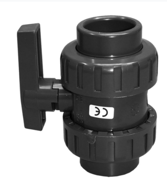 PVC-Kugelhahn mit 2x Klebemuffe