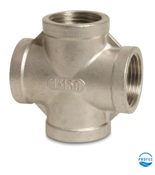 Edelstahl 316 Kreuzstück mit 4x Innengewinde 16 bar
